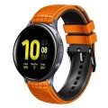 For Samsung Galaxy Watch Active 2 20mm Mesh Two Color Silicone Watch Band(Orange Black)