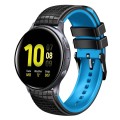 For Samsung Galaxy Watch Active 2 20mm Mesh Two Color Silicone Watch Band(Black Sky Blue)