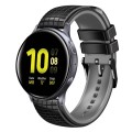 For Samsung Galaxy Watch Active 2 20mm Mesh Two Color Silicone Watch Band(Black Gray)