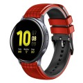 For Samsung Galaxy Watch Active 2 20mm Mesh Two Color Silicone Watch Band(Red Black)