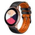 For Samsung Galaxy Watch Active 20mm Mesh Two Color Silicone Watch Band(Black Orange)
