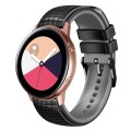 For Samsung Galaxy Watch Active 20mm Mesh Two Color Silicone Watch Band(Black Gray)