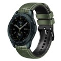 For Samsung Galaxy Watch 42mm 20mm Mesh Two Color Silicone Watch Band(Army Green Black)