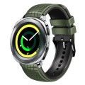 For Samsung Watch Gear Sport 20mm Mesh Two Color Silicone Watch Band(Army Green Black)