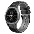 For Samsung Watch Gear S2 Classic 20mm Mesh Two Color Silicone Watch Band(Black Gray)