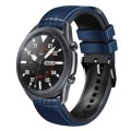 For Samsung Galaxy Watch3 45mm 22mm Mesh Two Color Silicone Watch Band(Dark Blue Black)