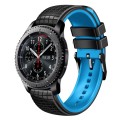For Samsung Watch Gear S3 Frontier 22mm Mesh Two Color Silicone Watch Band(Black Lime)