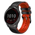 For Garmin Vivoactive 4 22mm Mesh Two Color Silicone Watch Band(Red Black)