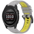 For Garmin Tactix 7 Sports Two-Color Quick Release Silicone Watch Band(Gray+Yellow)