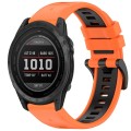 For Garmin Tactix 7 Sports Two-Color Quick Release Silicone Watch Band(Orange+Black)