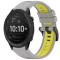 For Garmin Tactix Delta Sports Two-Color Quick Release Silicone Watch Band(Gray+Yellow)