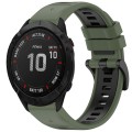 For Garmin Fenix 6X GPS Sports Two-Color Quick Release Silicone Watch Band(Olive Green+Black)