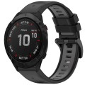 For Garmin Fenix 6X Sapphire GPS Sports Two-Color Quick Release Silicone Watch Band(Black+Gray)