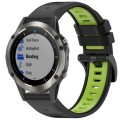 For Garmin Fenix 5X Sapphire / GPS / Plus Sports Two-Color Quick Release Silicone Watch Band(Black+G