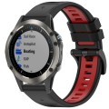 For Garmin Fenix 5X Sapphire / GPS / Plus Sports Two-Color Quick Release Silicone Watch Band(Black+R