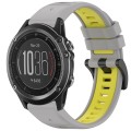 For Garmin Fenix 3 / Fenix 3 HR / Sapphire Sports Two-Color Quick Release Silicone Watch Band(Gray+Y