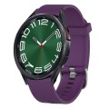 For Samsung Galaxy Watch 6 Classic 47mm 20mm Diamond Textured Silicone Watch Band(Purple)