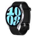 For Samsung Galaxy Watch 6 44mm 20mm Diamond Textured Silicone Watch Band(Black)