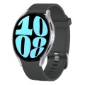 For Samsung Galaxy Watch 6 44mm 20mm Diamond Textured Silicone Watch Band(Dark Grey)