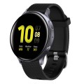 For Samsung Galaxy Watch Active 2 40mm 20mm Diamond Textured Silicone Watch Band(Black)