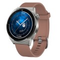 For Huawei Watch GT3 Pro 43mm 20mm Diamond Textured Silicone Watch Band(Brown)