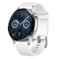 For Huawei Watch GT3 42mm 20mm Diamond Textured Silicone Watch Band(White)