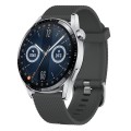 For Huawei Watch GT3 42mm 20mm Diamond Textured Silicone Watch Band(Dark Grey)
