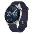 For Huawei Watch GT3 42mm 20mm Diamond Textured Silicone Watch Band(Midnight Blue)