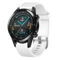 For Huawei Watch GT2 42mm 20mm Diamond Textured Silicone Watch Band(White)