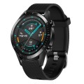 For Huawei Watch GT2 42mm 20mm Diamond Textured Silicone Watch Band(Black)