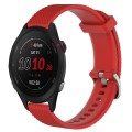 For Garmin Forerunner 255S Music 18mm Diamond Textured Silicone Watch Band(Red)
