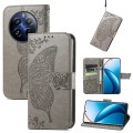 For Realme 12 Pro Butterfly Love Flower Embossed Leather Phone Case(Gray)