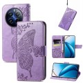 For Realme 12 Pro Butterfly Love Flower Embossed Leather Phone Case(Light Purple)