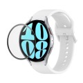 For Samsung Galaxy Watch6 40mm JUNSUNMAY Silicone Adjustable Strap + Full Coverage PMMA Screen Prote