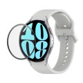 For Samsung Galaxy Watch6 40mm JUNSUNMAY Silicone Adjustable Strap + Full Coverage PMMA Screen Prote