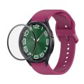 For Samsung Galaxy Watch6 Classic 43mm JUNSUNMAY Silicone Adjustable Strap + Full Coverage PMMA Scre