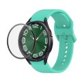 For Samsung Galaxy Watch6 Classic 43mm JUNSUNMAY Silicone Adjustable Strap + Full Coverage PMMA Scre