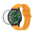 For Samsung Galaxy Watch6 Classic 47mm JUNSUNMAY Silicone Adjustable Strap + Full Coverage PMMA Scre
