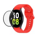 For Samsung Galaxy Watch5 40mm JUNSUNMAY Silicone Adjustable Strap + Full Coverage PMMA Screen Prot