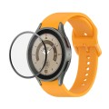For Samsung Galaxy Watch5 Pro 45mm JUNSUNMAY Silicone Adjustable Strap + Full Coverage PMMA Screen P