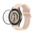 For Samsung Galaxy Watch5 Pro 45mm JUNSUNMAY Silicone Adjustable Strap + Full Coverage PMMA Screen P