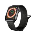 For Apple Watch 8 45mm Milan Double Magnetic Steel Mesh Watch Band(Black)