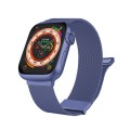 For Apple Watch SE 2022 44mm Milan Double Magnetic Steel Mesh Watch Band(Blue)