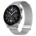For Huawei Watch GT3 Pro 46mm Milan Double Magnetic Steel Mesh Watch Band(Silver)