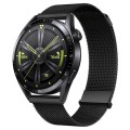 For Huawei Watch GT3 46mm Milan Double Magnetic Steel Mesh Watch Band(Black)