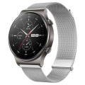 For Huawei Watch GT2 Pro / GT2 46mm Milan Double Magnetic Steel Mesh Watch Band(Silver)