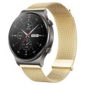 For Huawei Watch GT2 Pro / GT2 46mm Milan Double Magnetic Steel Mesh Watch Band(Gold)
