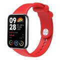 For Xiaomi Mi Band 8 Pro Solid Color Reverse Buckle Silicone Watch Band(Red)