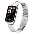 For Xiaomi Mi Band 8 Pro Three Bead Metal Stainless Steel Watch Band(Silver)