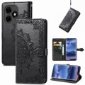 For Tecno Itel S23+ Mandala Flower Embossed Leather Phone Case(Black)